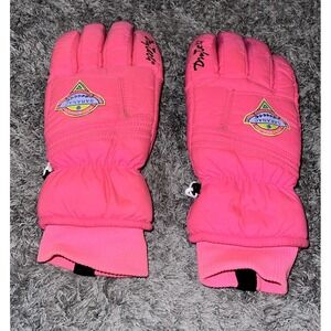 Vintage Saranac Ski Gloves Ladies Medium Hot Pink 80s, 90s Women Genuine Leather